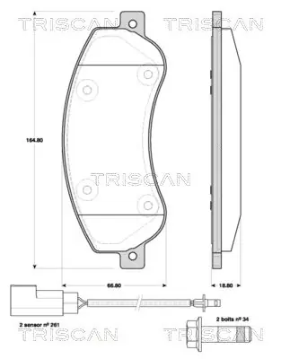 Neuheit TRISCAN Bremsbelagsatz, Scheibenbremse (8110 16019) KFZ-6997575